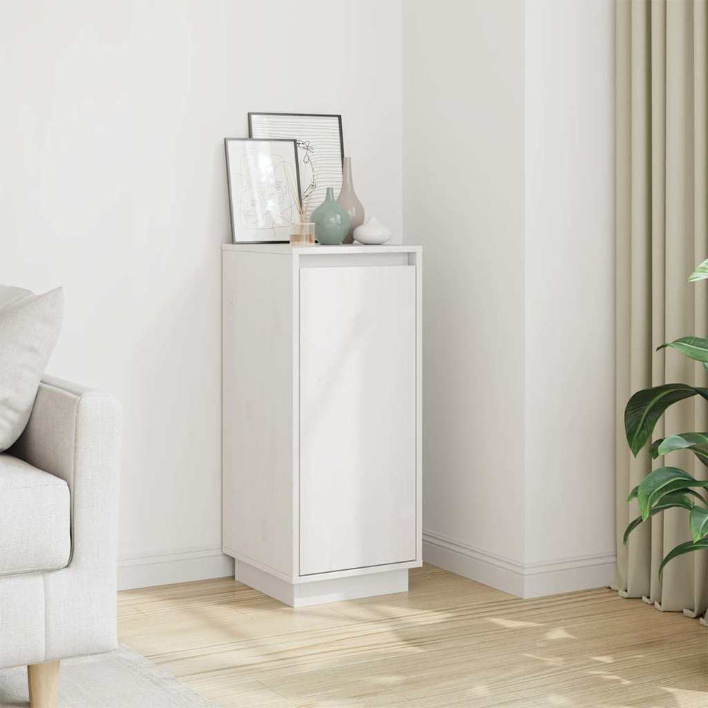 vidaXL Sideboard White 31.5x34x75 cm Solid Pine Wood