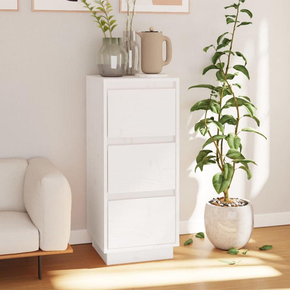 vidaXL Sideboard White 32x34x75 cm Solid Pine Wood
