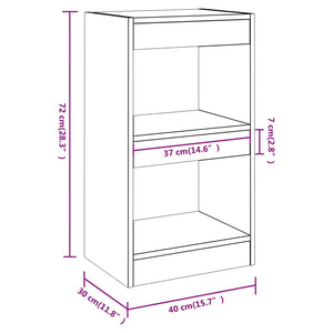 vidaXL Bookcase/Room Divider Brown Oak Look 40x30x72 cm