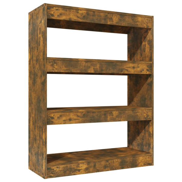 vidaXL Bookshelf/Room Divider Smoked Oak 80x30x103 cm Engineered Wood