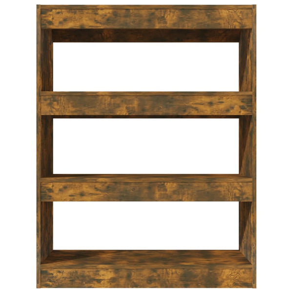 vidaXL Bookshelf/Room Divider Smoked Oak 80x30x103 cm Engineered Wood