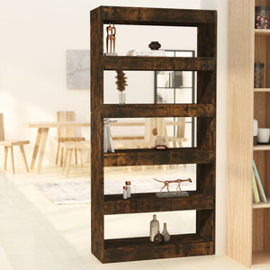 vidaXL Bookcase/Room Divider Smoked Oak 80x30x166 cm Engineered Wood