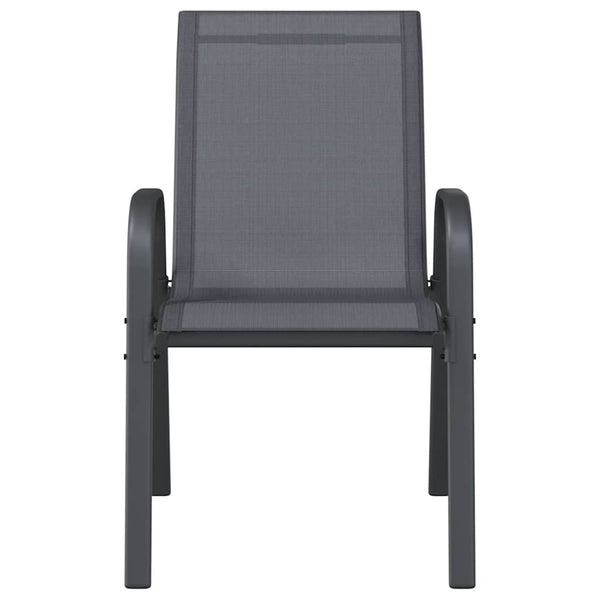 vidaXL Stackable Garden Chairs 2 pcs Grey Textilene