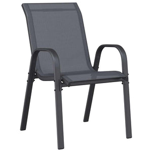 vidaXL Stackable Garden Chairs 2 pcs Grey Textilene