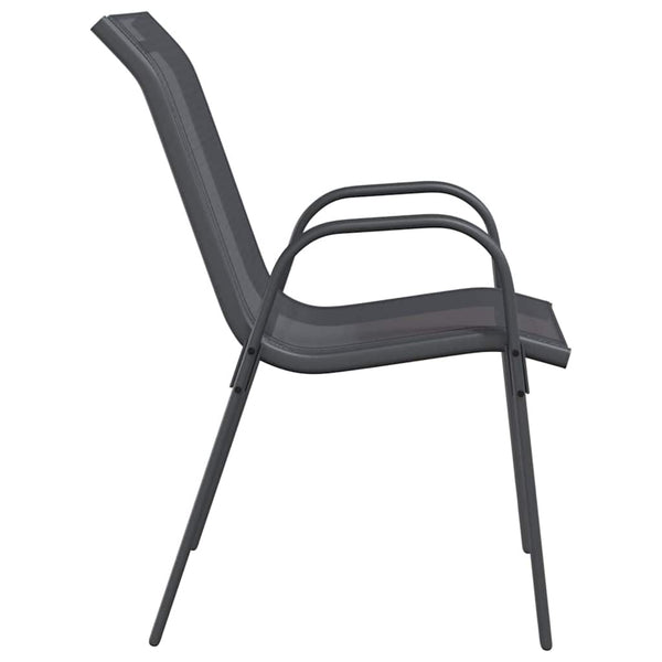 vidaXL Stackable Garden Chairs 2 pcs Grey Textilene