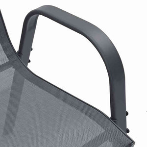 vidaXL Stackable Garden Chairs 2 pcs Grey Textilene
