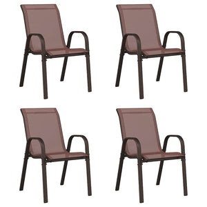 Stapelbare Gartenstühle 4er Set Braun