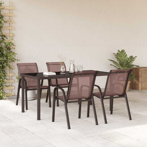 Stapelbare Gartenstühle 4er Set Braun