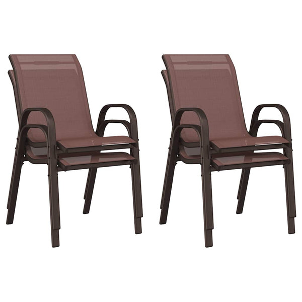 Stapelbare Gartenstühle 4er Set Braun