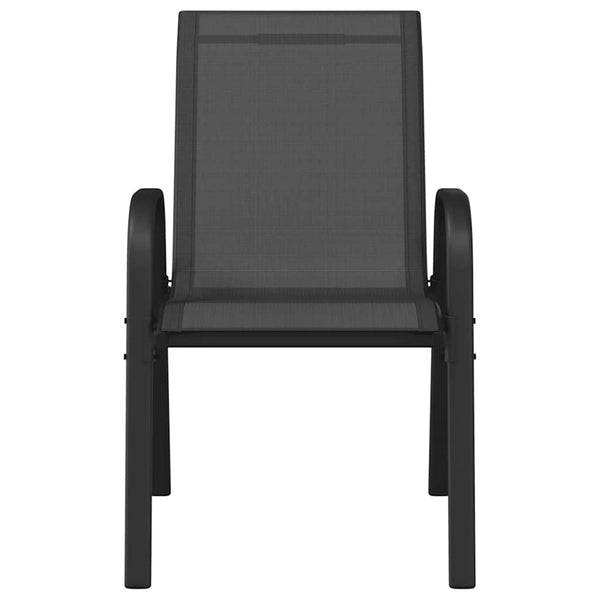 Stapelbare Gartenstühle 6er Set Textilene Schwarz