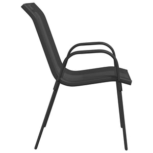 Stapelbare Gartenstühle 6er Set Textilene Schwarz