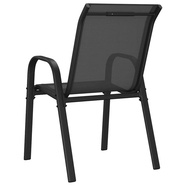 Stapelbare Gartenstühle 6er Set Textilene Schwarz