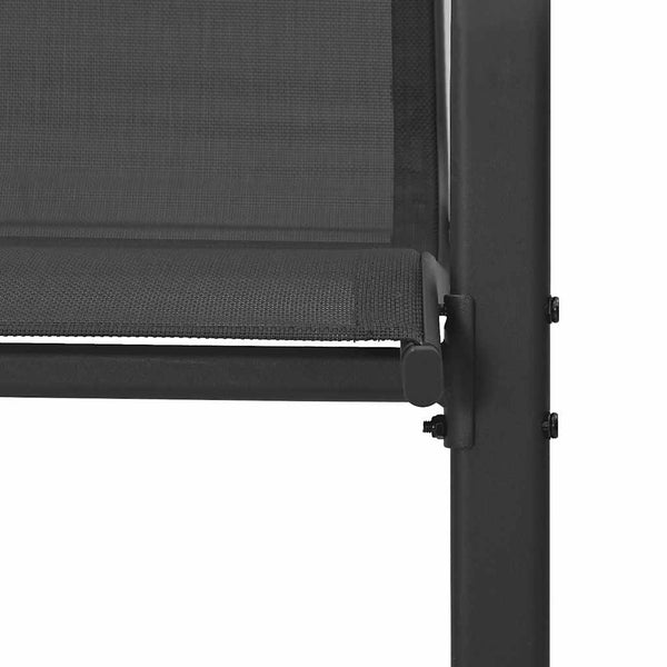 Stapelbare Gartenstühle 6er Set Textilene Schwarz