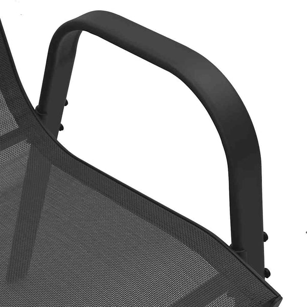 Stapelbare Gartenstühle 6er Set Textilene Schwarz