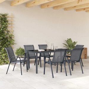 Stapelbare Gartenstühle, 6er-Set, Grau