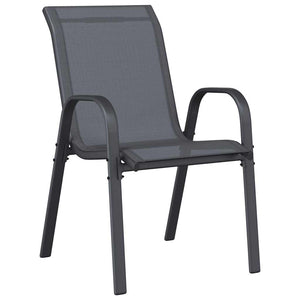Stapelbare Gartenstühle, 6er-Set, Grau