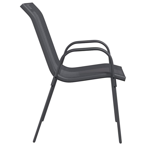 Stapelbare Gartenstühle, 6er-Set, Grau