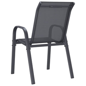 Stapelbare Gartenstühle, 6er-Set, Grau