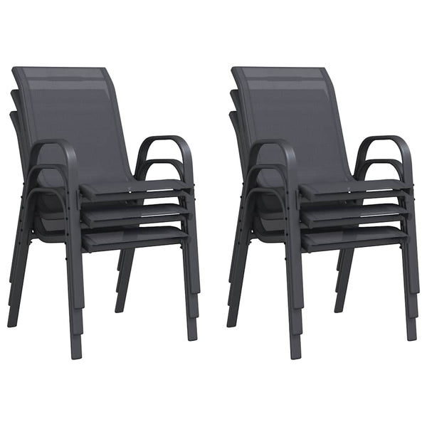 Stapelbare Gartenstühle, 6er-Set, Grau