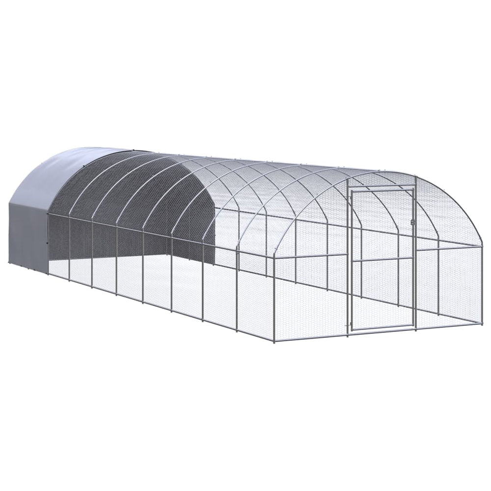 vidaXL Outdoor Chicken Coop 3x10x2 m Galvanized Steel