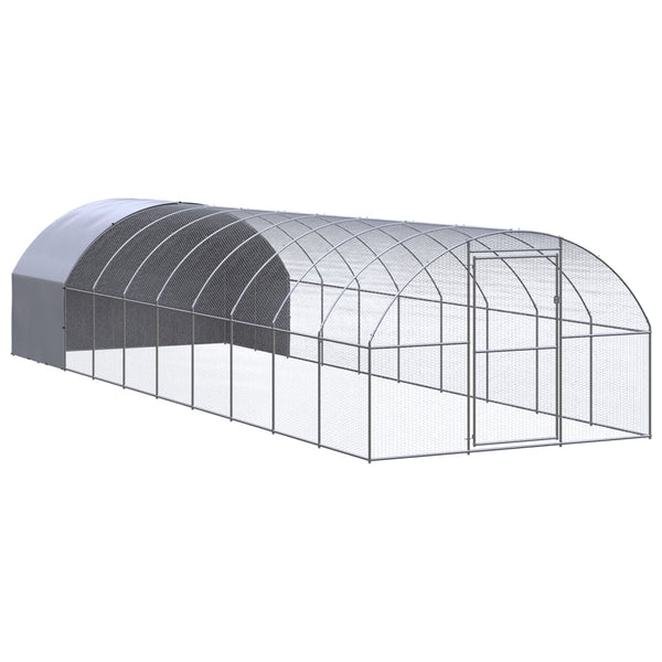 vidaXL Outdoor Chicken Coop 3x10x2 m Galvanized Steel