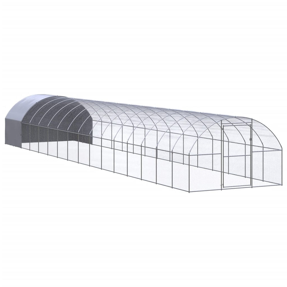 vidaXL Outdoor Chicken Coop 3x16x2 m Galvanized Steel