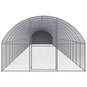 vidaXL Outdoor Chicken Coop 3x24x2 m Galvanized Steel