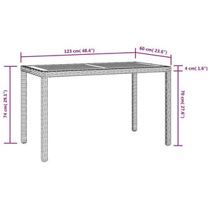 vidaXL 3-Piece Garden Dining Set with Cushions Poly Rattan Grey