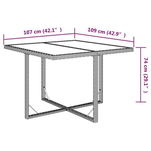 vidaXL 9-piece Garden Dining Set with Cushions Poly Rattan Grey
