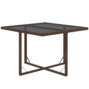 vidaXL 9-piece Garden Dining Set with Cushions Poly Rattan Brown