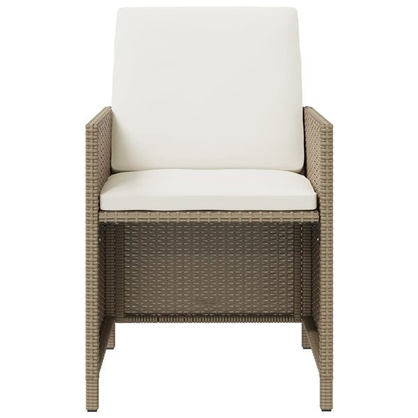 vidaXL 9-piece Garden Dining Set with Cushions Poly Rattan Beige