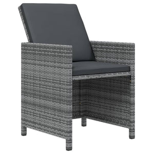 vidaXL 9-piece Garden Dining Set with Cushions Poly Rattan Grey
