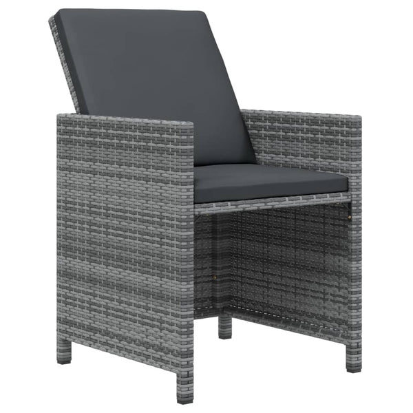 vidaXL 9-piece Garden Dining Set with Cushions Poly Rattan Grey