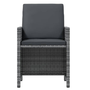 vidaXL 9-piece Garden Dining Set with Cushions Poly Rattan Grey
