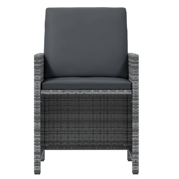 vidaXL 9-piece Garden Dining Set with Cushions Poly Rattan Grey