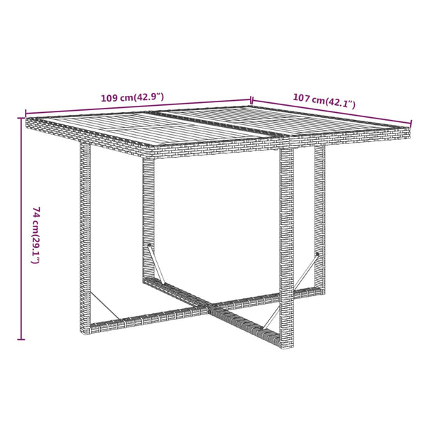 vidaXL 9-piece Garden Dining Set with Cushions Poly Rattan Grey