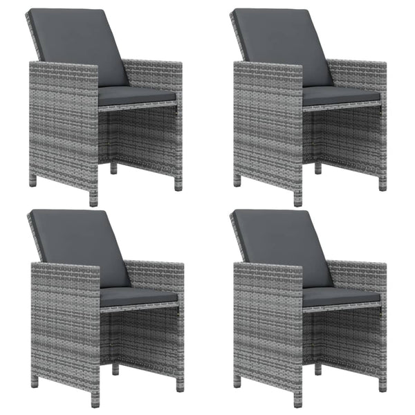 vidaXL 9-piece Garden Dining Set with Cushions Poly Rattan Grey