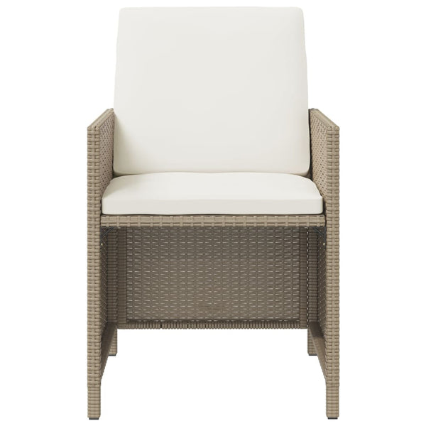 vidaXL 9-piece Garden Dining Set with Cushions Poly Rattan Beige