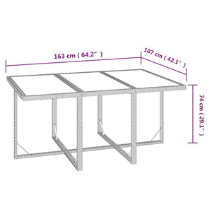 vidaXL 7-piece Garden Dining Set with Cushions Poly Rattan Grey