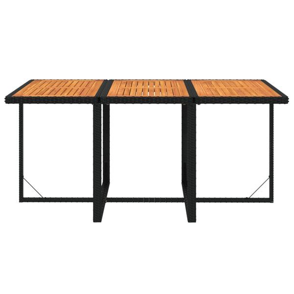 vidaXL 7-Piece Garden Dining Set with Cushions Poly Rattan Black