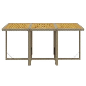 vidaXL 7-Piece Garden Dining Set with Cushions Poly Rattan Beige