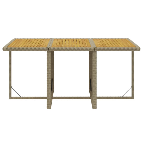 vidaXL 7-Piece Garden Dining Set with Cushions Poly Rattan Beige