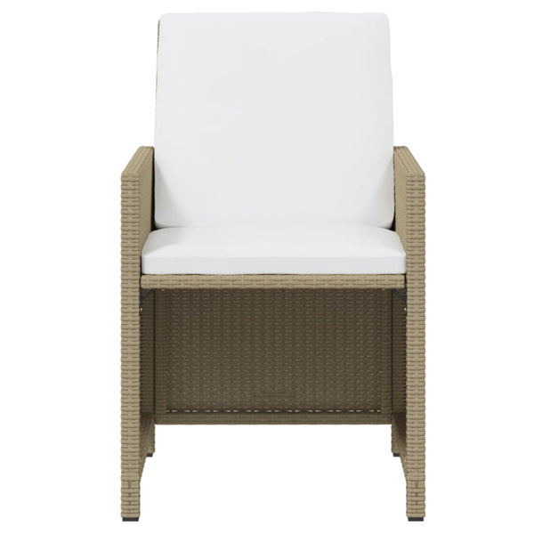 vidaXL 11-piece Garden Dining Set with Cushions Poly Rattan Beige