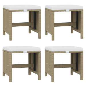 vidaXL 11-piece Garden Dining Set with Cushions Poly Rattan Beige