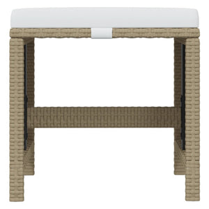 vidaXL 11-piece Garden Dining Set with Cushions Poly Rattan Beige