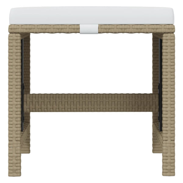 vidaXL 11-piece Garden Dining Set with Cushions Poly Rattan Beige