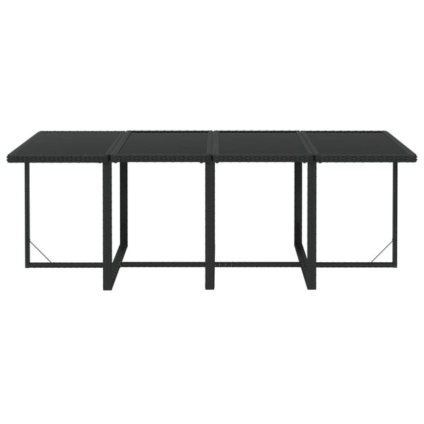 vidaXL 9-piece Garden Dining Set with Cushions Poly Rattan Black