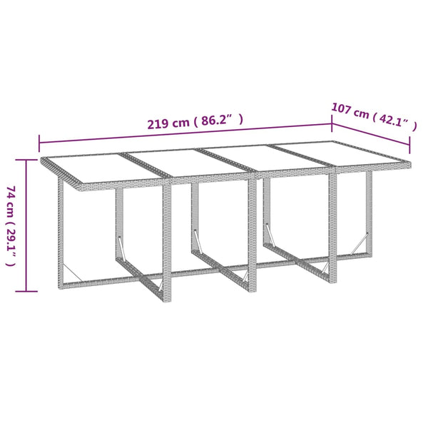 vidaXL 9-piece Garden Dining Set with Cushions Poly Rattan Black