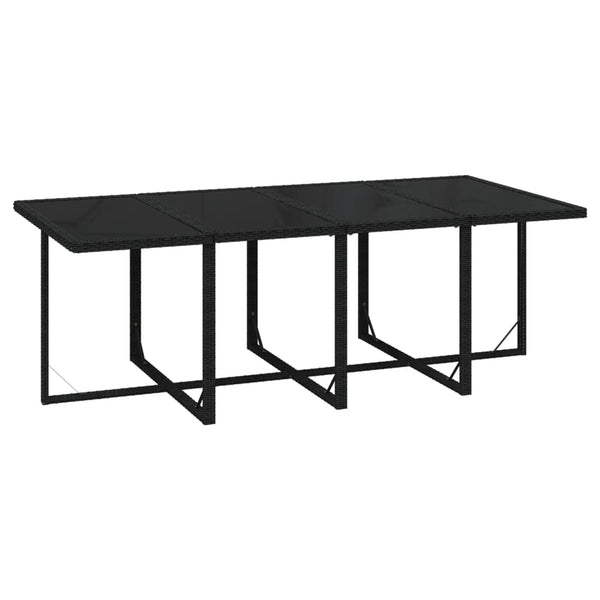 vidaXL 9-piece Garden Dining Set with Cushions Poly Rattan Black