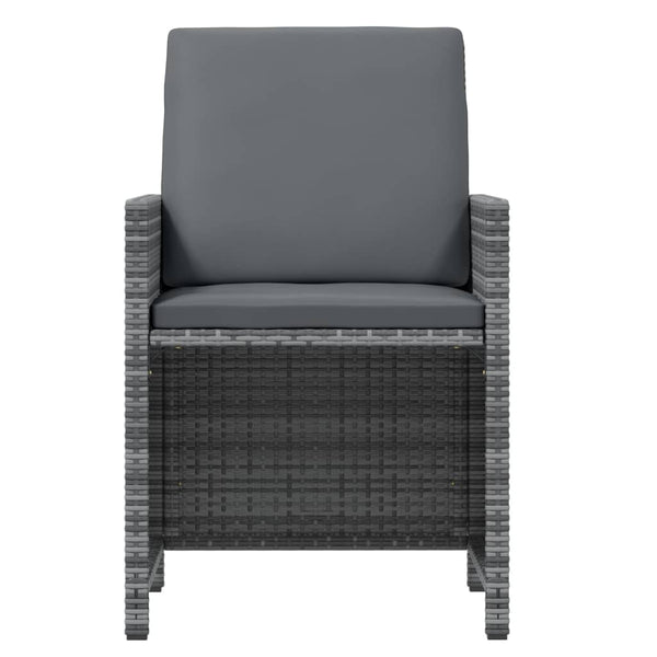 vidaXL 9-piece Garden Dining Set with Cushions Poly Rattan Grey